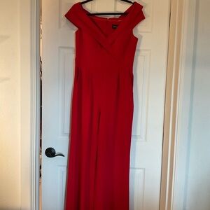 Red off shoulder jumpsuit Xscape